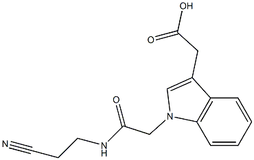 2-(1-{[(2-cyanoethyl)carbamoyl]methyl}-1H-indol-3-yl)acetic acid 结构式