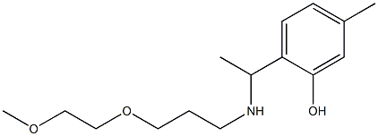 2-(1-{[3-(2-methoxyethoxy)propyl]amino}ethyl)-5-methylphenol 结构式