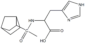 2-(1-{bicyclo[2.2.1]heptan-2-yl}acetamido)-3-(1H-imidazol-4-yl)propanoic acid Struktur
