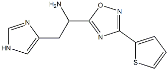 2-(1H-imidazol-4-yl)-1-[3-(thiophen-2-yl)-1,2,4-oxadiazol-5-yl]ethan-1-amine 化学構造式