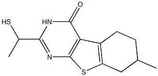 2-(1-mercaptoethyl)-7-methyl-5,6,7,8-tetrahydro[1]benzothieno[2,3-d]pyrimidin-4(3H)-one Structure