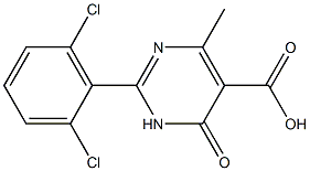2-(2,6-dichlorophenyl)-4-methyl-6-oxo-1,6-dihydropyrimidine-5-carboxylic acid 化学構造式