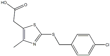 2-(2-{[(4-chlorophenyl)methyl]sulfanyl}-4-methyl-1,3-thiazol-5-yl)acetic acid 化学構造式