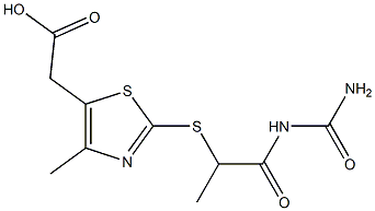 2-(2-{[1-(carbamoylamino)-1-oxopropan-2-yl]sulfanyl}-4-methyl-1,3-thiazol-5-yl)acetic acid|