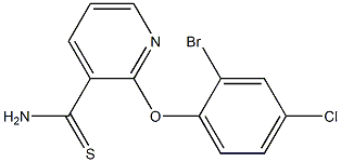 2-(2-bromo-4-chlorophenoxy)pyridine-3-carbothioamide 结构式