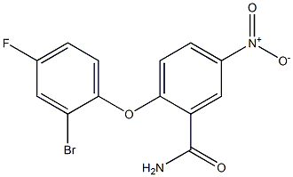 2-(2-bromo-4-fluorophenoxy)-5-nitrobenzamide 结构式