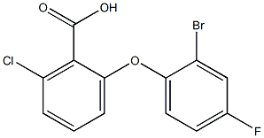 2-(2-bromo-4-fluorophenoxy)-6-chlorobenzoic acid Struktur