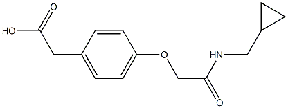 2-(4-{[(cyclopropylmethyl)carbamoyl]methoxy}phenyl)acetic acid Struktur