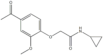 2-(4-acetyl-2-methoxyphenoxy)-N-cyclopropylacetamide 化学構造式