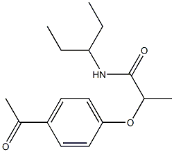 2-(4-acetylphenoxy)-N-(pentan-3-yl)propanamide Structure