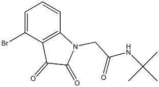 2-(4-bromo-2,3-dioxo-2,3-dihydro-1H-indol-1-yl)-N-tert-butylacetamide 化学構造式
