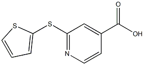 2-(thiophen-2-ylsulfanyl)pyridine-4-carboxylic acid 化学構造式