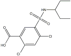2,4-dichloro-5-(pentan-3-ylsulfamoyl)benzoic acid Structure