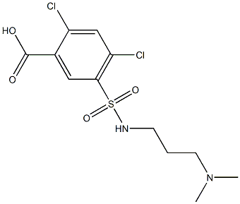 2,4-dichloro-5-{[3-(dimethylamino)propyl]sulfamoyl}benzoic acid Structure