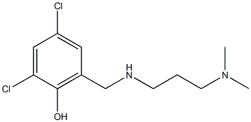 2,4-dichloro-6-({[3-(dimethylamino)propyl]amino}methyl)phenol Struktur