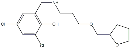 2,4-dichloro-6-({[3-(oxolan-2-ylmethoxy)propyl]amino}methyl)phenol Structure