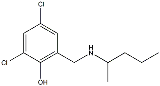 2,4-dichloro-6-[(pentan-2-ylamino)methyl]phenol,,结构式