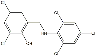 2,4-dichloro-6-{[(2,4,6-trichlorophenyl)amino]methyl}phenol Structure