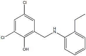 2,4-dichloro-6-{[(2-ethylphenyl)amino]methyl}phenol Structure