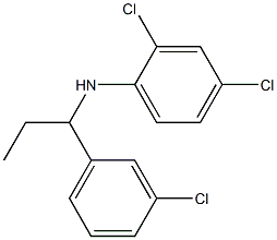 2,4-dichloro-N-[1-(3-chlorophenyl)propyl]aniline Struktur