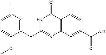 2-[(2-methoxy-5-methylphenyl)methyl]-4-oxo-3,4-dihydroquinazoline-7-carboxylic acid 结构式