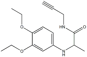 2-[(3,4-diethoxyphenyl)amino]-N-(prop-2-yn-1-yl)propanamide,,结构式