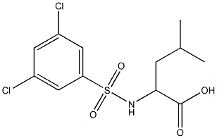 2-[(3,5-dichlorobenzene)sulfonamido]-4-methylpentanoic acid 化学構造式