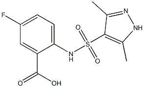 2-[(3,5-dimethyl-1H-pyrazole-4-)sulfonamido]-5-fluorobenzoic acid|