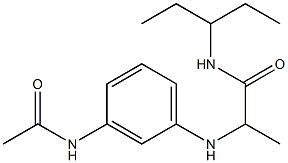 2-[(3-acetamidophenyl)amino]-N-(pentan-3-yl)propanamide Struktur