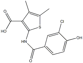 2-[(3-chloro-4-hydroxybenzene)amido]-4,5-dimethylthiophene-3-carboxylic acid Structure