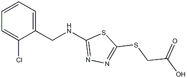 2-[(5-{[(2-chlorophenyl)methyl]amino}-1,3,4-thiadiazol-2-yl)sulfanyl]acetic acid 化学構造式