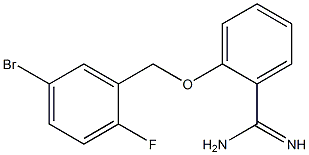 2-[(5-bromo-2-fluorobenzyl)oxy]benzenecarboximidamide 化学構造式