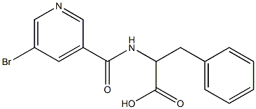 2-[(5-bromopyridin-3-yl)formamido]-3-phenylpropanoic acid 化学構造式