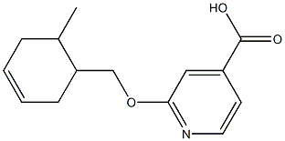 2-[(6-methylcyclohex-3-en-1-yl)methoxy]pyridine-4-carboxylic acid,,结构式