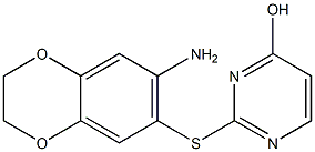 2-[(7-amino-2,3-dihydro-1,4-benzodioxin-6-yl)sulfanyl]pyrimidin-4-ol 结构式