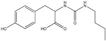 2-[(butylcarbamoyl)amino]-3-(4-hydroxyphenyl)propanoic acid Struktur