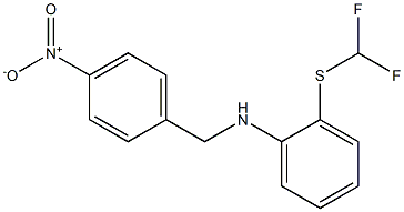 2-[(difluoromethyl)sulfanyl]-N-[(4-nitrophenyl)methyl]aniline,,结构式