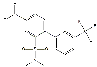 2-[(dimethylamino)sulfonyl]-3'-(trifluoromethyl)-1,1'-biphenyl-4-carboxylic acid 化学構造式