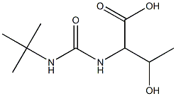 2-[(tert-butylcarbamoyl)amino]-3-hydroxybutanoic acid 化学構造式
