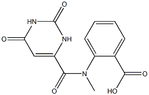 2-[[(2,6-dioxo-1,2,3,6-tetrahydropyrimidin-4-yl)carbonyl](methyl)amino]benzoic acid 结构式