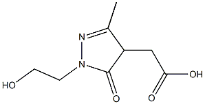 2-[1-(2-hydroxyethyl)-3-methyl-5-oxo-4,5-dihydro-1H-pyrazol-4-yl]acetic acid Struktur
