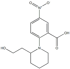 2-[2-(2-hydroxyethyl)piperidin-1-yl]-5-nitrobenzoic acid Structure