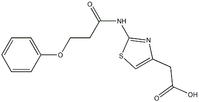 2-[2-(3-phenoxypropanamido)-1,3-thiazol-4-yl]acetic acid 化学構造式