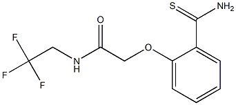 2-[2-(aminocarbonothioyl)phenoxy]-N-(2,2,2-trifluoroethyl)acetamide 化学構造式