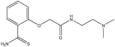 2-[2-(aminocarbonothioyl)phenoxy]-N-[2-(dimethylamino)ethyl]acetamide Struktur