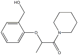 2-[2-(hydroxymethyl)phenoxy]-1-(piperidin-1-yl)propan-1-one Struktur