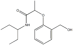 2-[2-(hydroxymethyl)phenoxy]-N-(pentan-3-yl)propanamide Struktur