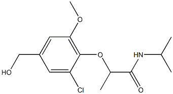 2-[2-chloro-4-(hydroxymethyl)-6-methoxyphenoxy]-N-(propan-2-yl)propanamide,,结构式