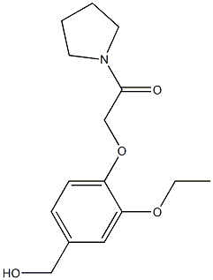 2-[2-ethoxy-4-(hydroxymethyl)phenoxy]-1-(pyrrolidin-1-yl)ethan-1-one 化学構造式