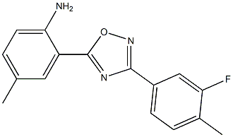 2-[3-(3-fluoro-4-methylphenyl)-1,2,4-oxadiazol-5-yl]-4-methylaniline Struktur